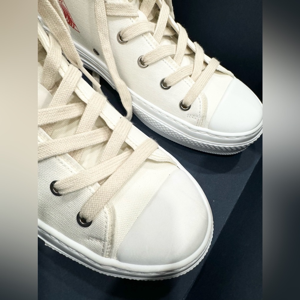 DIOR B23 White Canvas with AsteroDior Signature High Top Sneakers - Picture 4 of 16